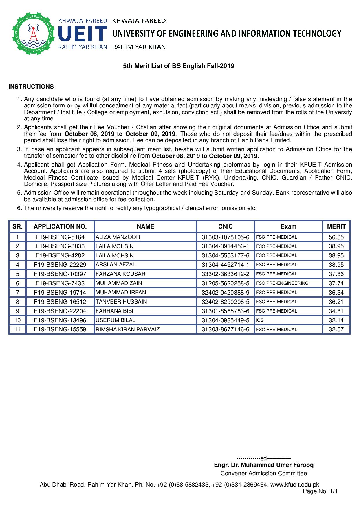 5th Merit List of BS English Fall-2019-page-001