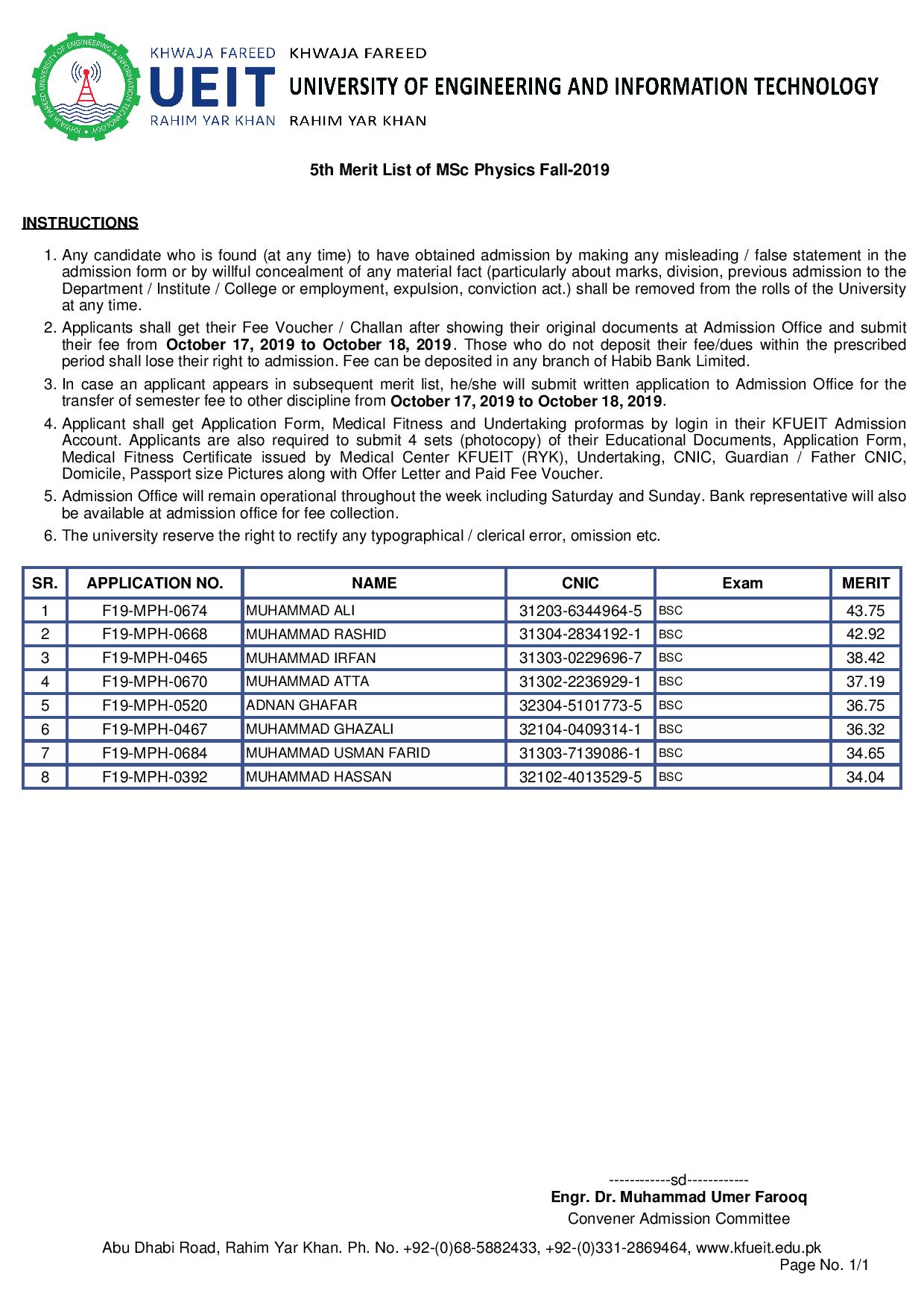 5th Merit List of MSc Physics Fall-2019-page-001