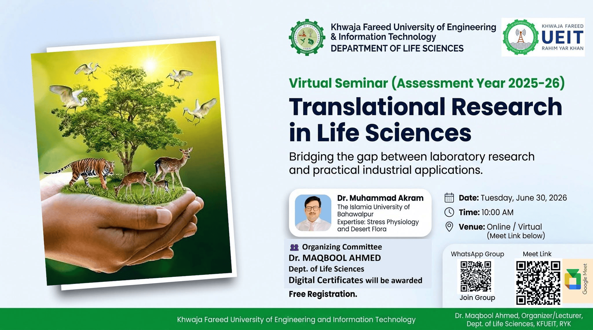 Virtual Seminar: Translational Research in Life Sciences (Assessment Year 2025–26)